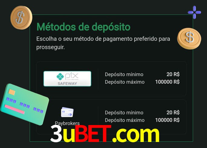 O cassino 3ubet.com oferece uma grande variedade de métodos de pagamento